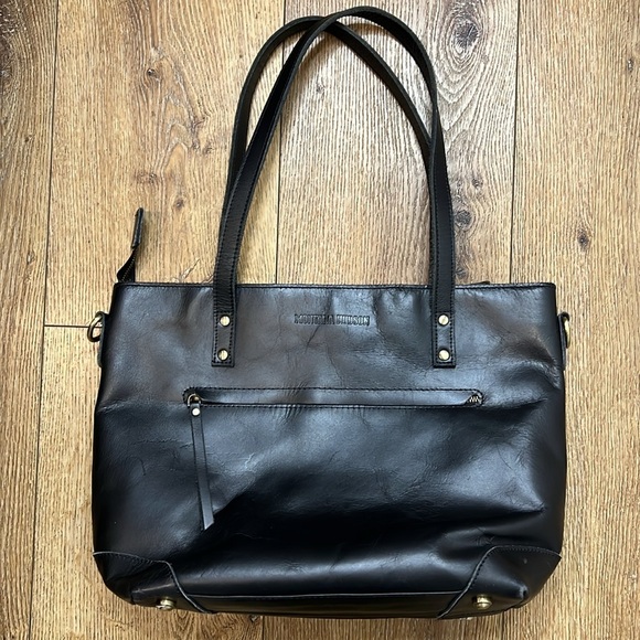 Montana Hudson Harper Leather Zip Tote in Black - Picture 1 of 11